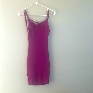 Ribbed knit backless mini dress